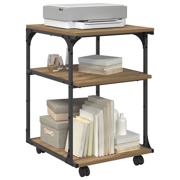 vidaXL Printera statīvs Artisānā ozols 43 x 48 x 64 cm