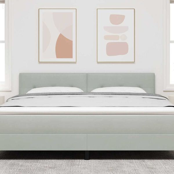 vidaXL Galvgalis ar galvas klāju Gai&scaron;i pelēks 180 cm Mākslīgā āda