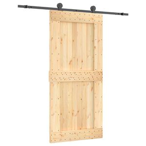 vidaXL Slīdo&scaron;ās durvis 95 x 210 cm Cieta priedes koks (neapstrādāts)
