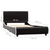 vidaXL gultas rāmis, melns mākslīgā āda, 90x200 cm