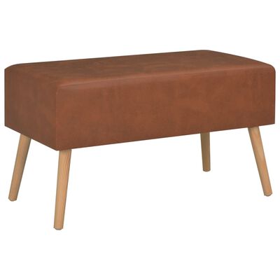vidaXL kafijas galdiņš, 80x40x46 cm, brūna mākslīgā āda