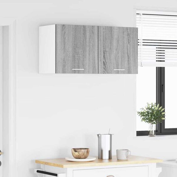 vidaXL Piekarams skapītis 2 pcs Pelēks Sonoma un balts 40 x 31 x 40 cm