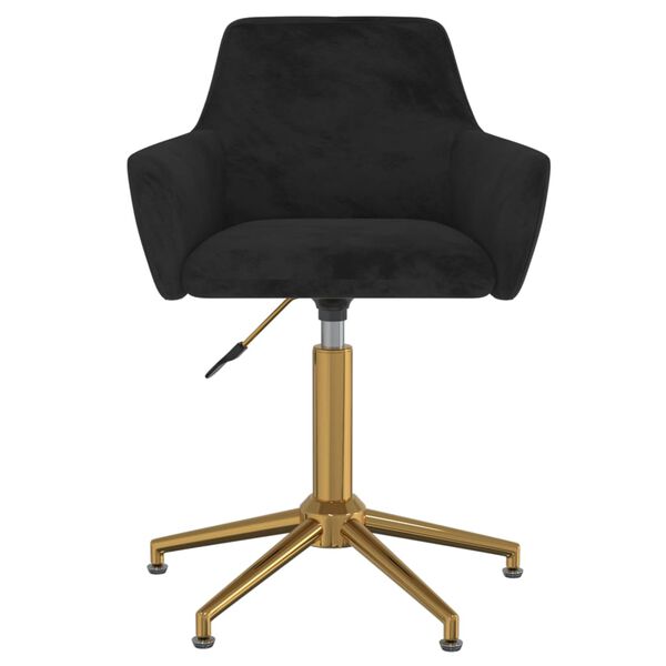 vidaXL grozāmi virtuves krēsli, 6 gab., melns samts