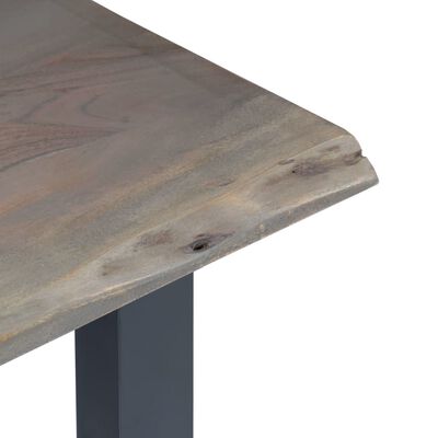 vidaXL konsoles galdiņš, 115x35x76 cm, akācijas koks un dzelzs, pelēks