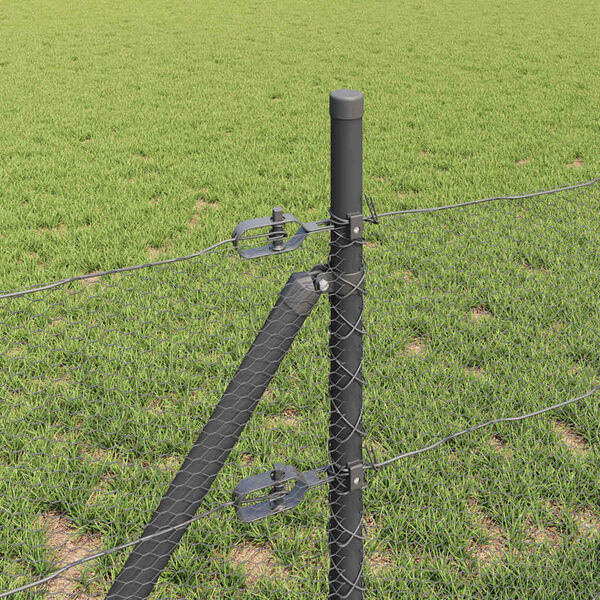 vidaXL Žoga āķis Pelēka 25 x 0,4 m (13 mm acs) Tērauds un PVC