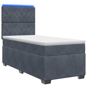 vidaXL Kontinentālā gulta ar matraci Tum&scaron;i pelēka 90 x 200 cm Samts