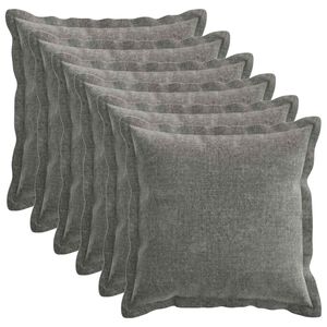 vidaXL Spilvenu pārvalks 6 gab. HOUTEN Tum&scaron;i pelēka 30 x 30 cm