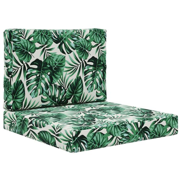 vidaXL Āra dīvāna spilvens 2 pcs Lapu raksts Poliesters