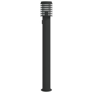vidaXL āra zemes lampa ar kontaktligzdu ,110cm, nerūsējo&scaron;s tērauds
