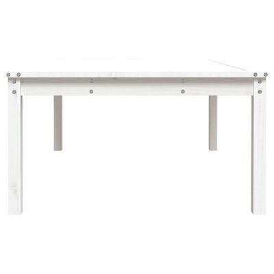 vidaXL dārza galds, balts, 121x82,5x45 cm, priedes masīvkoks