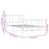 vidaXL gultas rāmis ar galvgali un kājgali, balts metāls, 80x200 cm