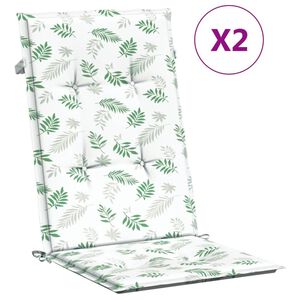 vidaXL krēslu spilveni, 2 gab., lapu apdruka, audums