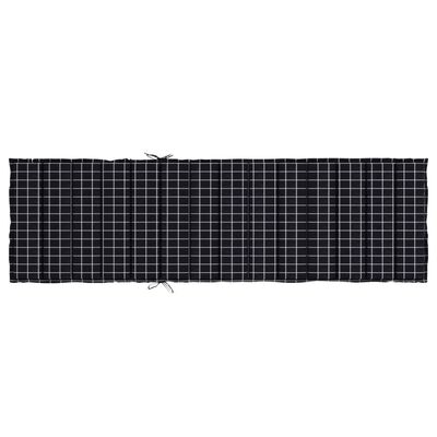 vidaXL sauļošanās krēsla matracis, melns četrstūru raksts