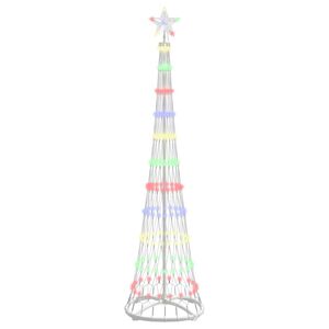 vidaXL LED Ziemassvētku koks Daudzkrāsains 51 x 51 x 190 cm Metāla