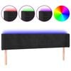 vidaXL gultas galvgalis ar LED, 163x16x78/88 cm, melns samts