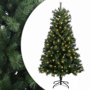 vidaXL Mākslīgā Saliekamā Ziemassvētku Egle 150 cm 150 LED Silti balts