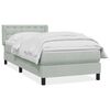 vidaXL Box Spring Gulta ar matraci Gai&scaron;i pelēks 80x210 cm Velvet