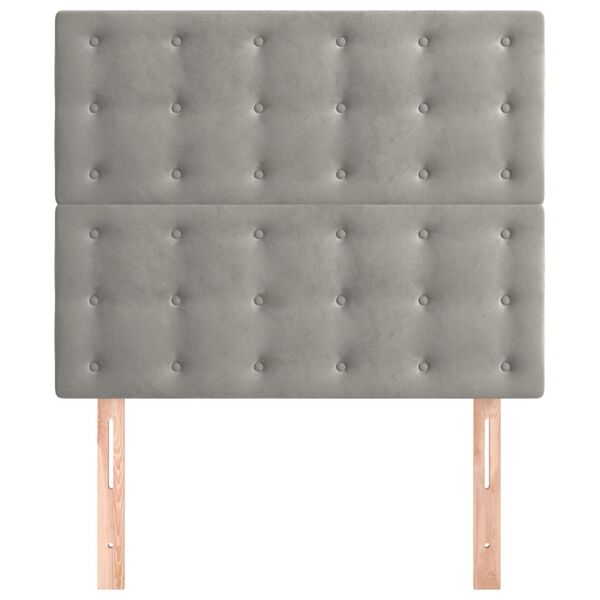 vidaXL galvgalis, gai&scaron;i pelēks, 80x5x118/128 cm, samts