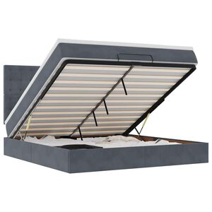 vidaXL Osmaņu gultas rāmis ar matračiem tumši pelēks 160x200cm audums