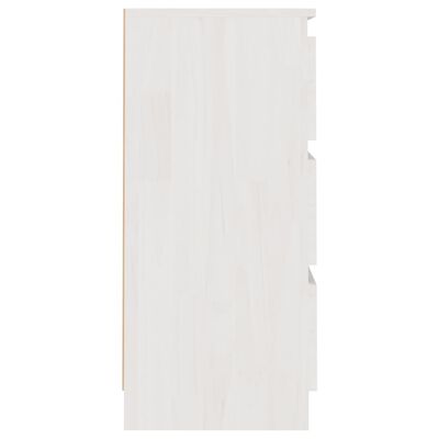 vidaXL naktsskapītis, balts, 40x29,5x64 cm, priedes masīvkoks