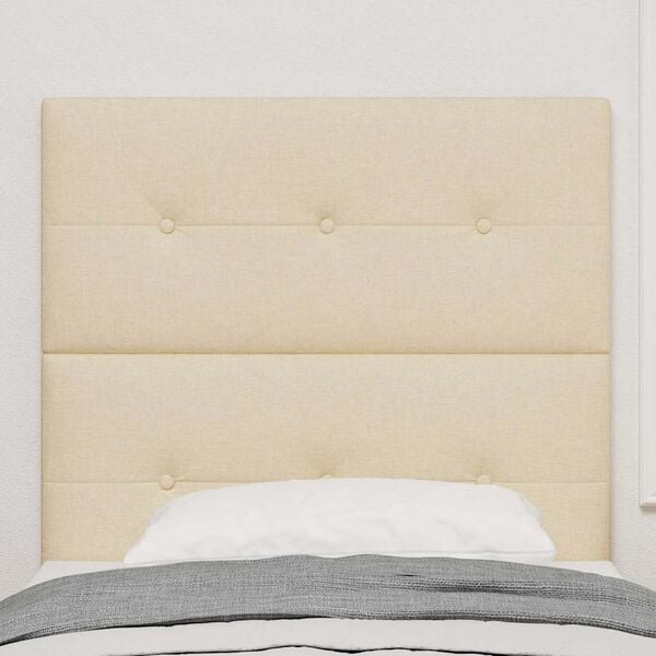 vidaXL Galvgalis ar galvas klāju Krēmkrāsa 90 cm Mākslīgā āda