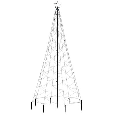 vidaXL Ziemassvētku eglīte ar metāla kātu, 500 vēsi baltas LED, 3 m