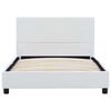 vidaXL gultas rāmis, balta mākslīgā āda, 90x200 cm
