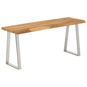 vidaXL sols, dabīgas formas malas, 105 cm, akācijas masīvkoks