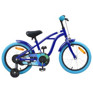 vidaXL Bērnu Velosipēds 16 Collas no 4-6 gadiem Tum&scaron;i zils