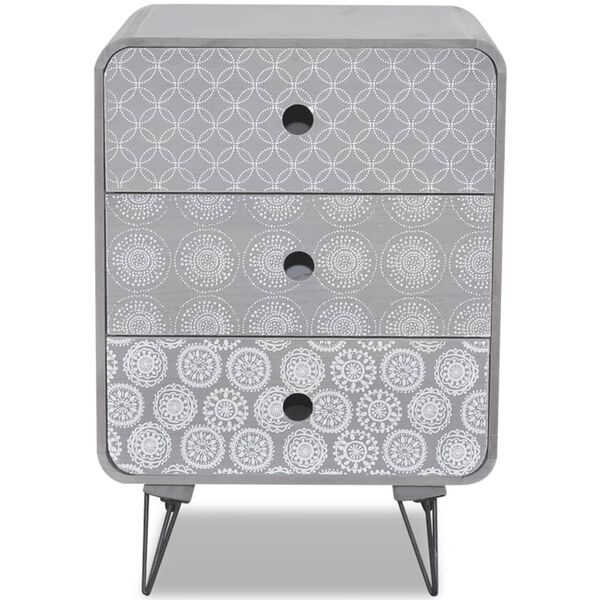 vidaXL kumode ar 3 atvilktnēm, pelēka