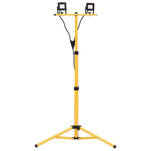vidaXL LED prožektors ar statīvu, 2x10 W, vēsi balta gaisma