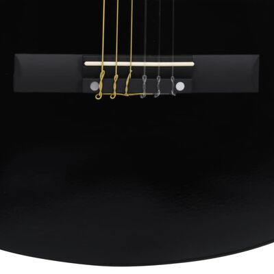 vidaXL 12-daļīgs klasiskās ģitāras komplekts, ar 6 stīgām, melns, 38"