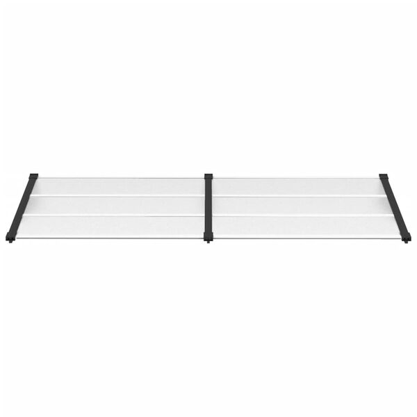 vidaXL durvju jumtiņš, melns, caurspīdīgs, 239x90 cm, polikarbonāts