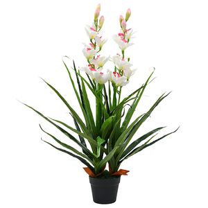 vidaXL mākslīgais augs, orhideja ar podiņu, 100 cm, zaļa