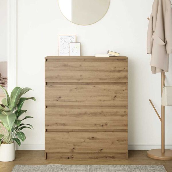 vidaXL kumode, koka krāsa, 80x35x99 cm, inženierijas koks