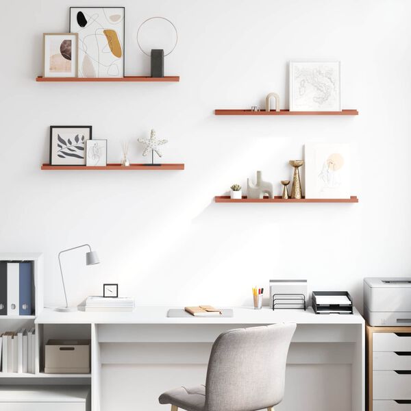 vidaXL Sienas plaukts 4 pcs Sarkana 80 x 9 x 3 cm Inženierijas koks