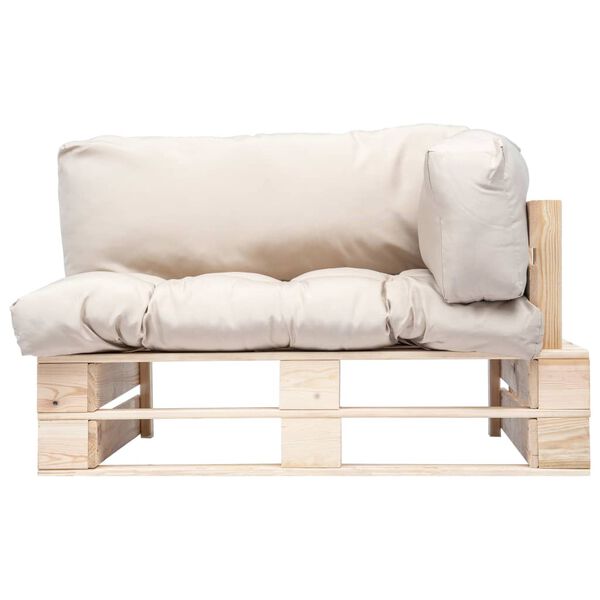 vidaXL dārza pale&scaron;u dīvāns ar smil&scaron;krāsas matračiem, priedes koks