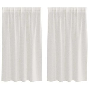vidaXL Voile aizkaris 2 pcs Krēmkrāsa 140 x 140 cm Poliesters