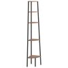 vidaXL 5 līmeņu stūra plaukts, tum&scaron;i brūns, melns, 45,5x31,5x180 cm
