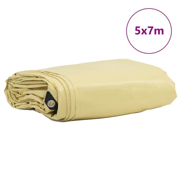 vidaXL Tarps 650g / m&sup2; Bē&scaron;a 5 x 7 m Audekls ar PVC pārklājumu