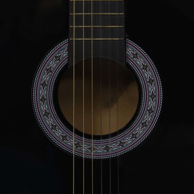 vidaXL klasiskā ģitāra iesācējiem ar somu, 3/4, 36", melna
