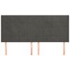 vidaXL galvgalis ar malām, tum&scaron;i pelēks samts, 183x16x118/128 cm