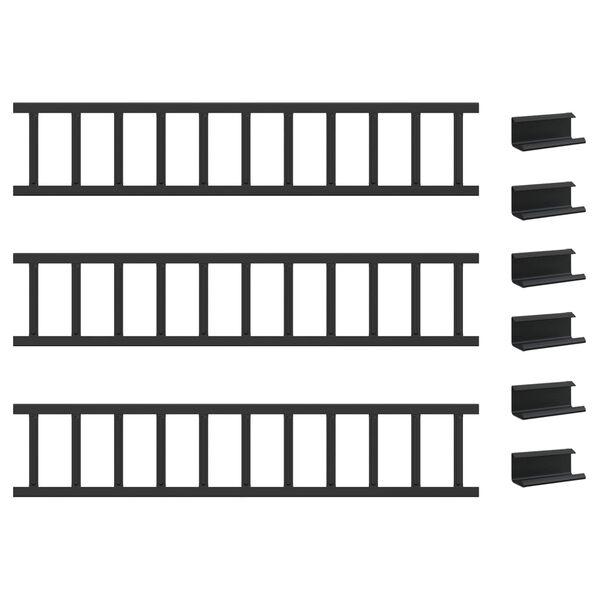 vidaXL Jumta sniega aizsargs Melna 300 x 2,5 x 20 cm Tērauds