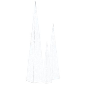 vidaXL dekoratīvi LED lampiņu rotājumi, akrils, 60/90/120 cm, balti