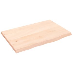 vidaXL galda virsma, 60x40x2 cm, neapstrādāts ozola masīvkoks