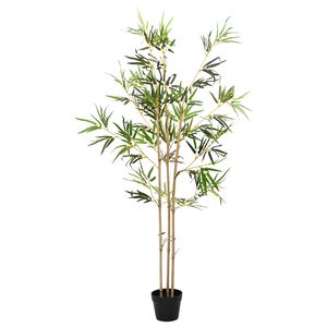 vidaXL Mākslīgais bambusa koks Zaļa 55 x 16 x 150 cm Audums un bambuss
