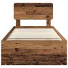 vidaXL Gultas rāmis Vecs koks 90 x 190 cm Ciets priedes koks