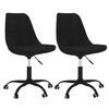 vidaXL grozāmi virtuves krēsli, 2 gab., melns audums
