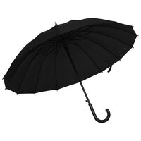 vidaXL lietussargs, automātisks, melns, 105 cm