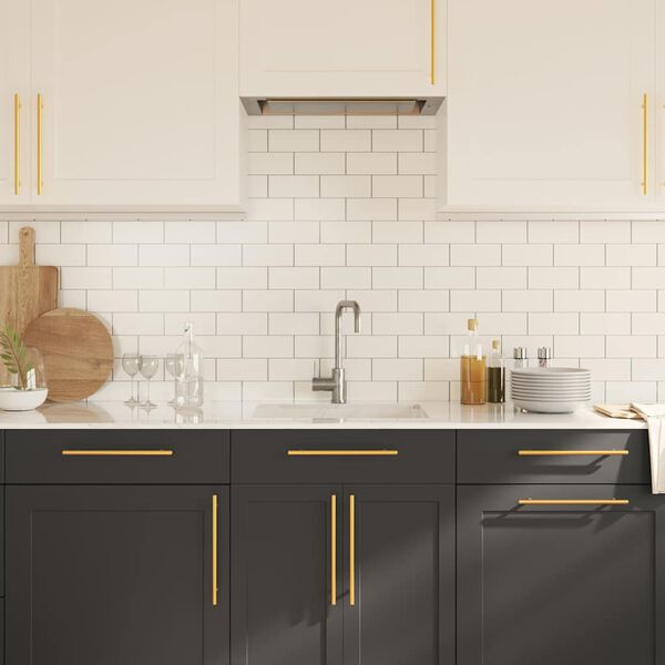 vidaXL skapja rokturi, 5 gab., zelta, 224 mm, nerūsējo&scaron;ais tērauds